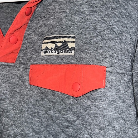 Patagonia organic cotton quilt snap t-pullover drifter grey/coral sz M - Picture 2 of 6